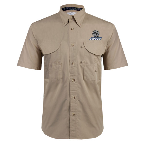  Khaki Fishing Shirt Performance Short Sleeve - Primary Mark