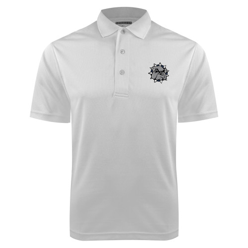  White Dry Mesh Polo - Bulldog Head