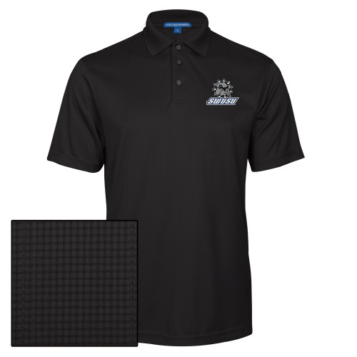  Black Performance Fine Jacquard Polo - Primary Mark