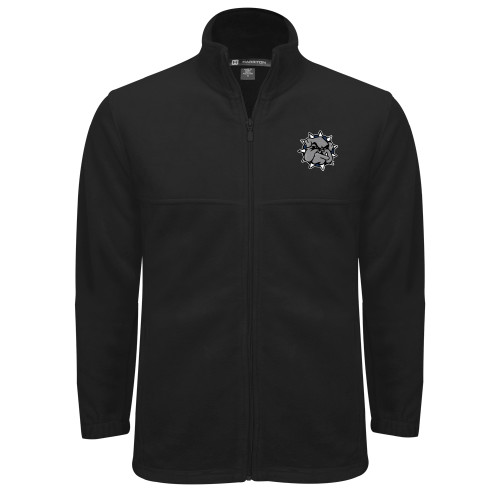  Black Fleece Full Zip Jacket - Bulldog Head