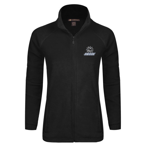  Womens Black Fleece Full Zip Jacket - Primary Mark