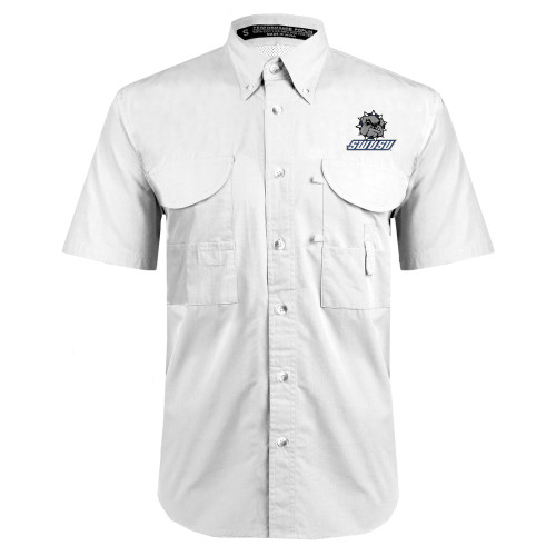  White Fishing Shirt Performance Short Sleeve - Primary Mark
