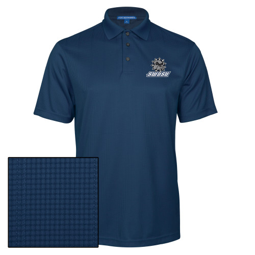  Navy Performance Fine Jacquard Polo - Primary Mark