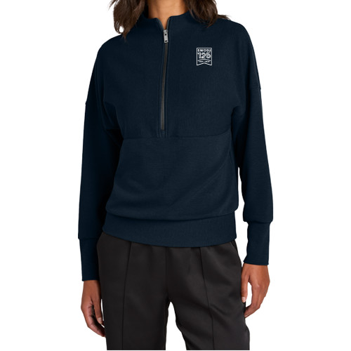 Mercer+Mettle Womens Night Navy 1/4 Zip - SWOSU Ribbon 125 Years