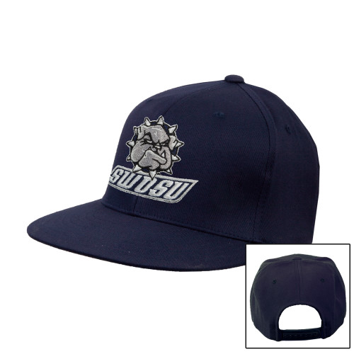  Navy Flat Bill Snapback Hat - Primary Mark