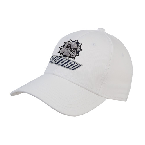  White Structured Adjustable Pro Style Hat - Primary Mark