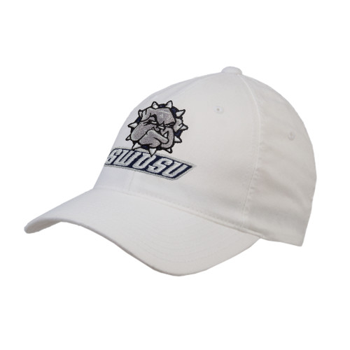  White Flexfit Structured Low Profile Hat - Primary Mark