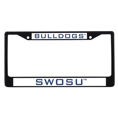  Metal License Plate Frame in Black - Bulldogs