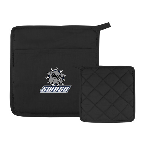  Quilted Canvas Black Pot Holder - Primary Mark