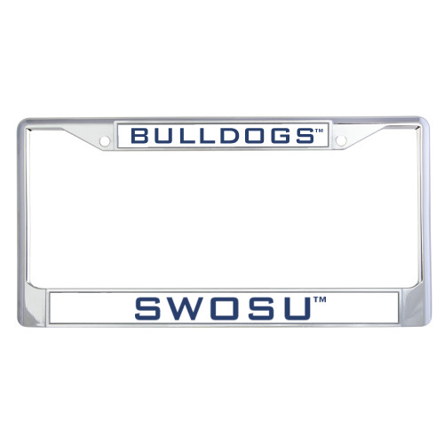  Metal License Plate Frame in Chrome - Bulldogs