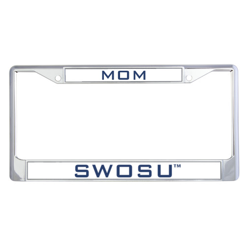 Mom Metal License Plate Frame in Chrome - Mom