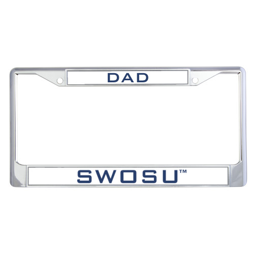  Dad Metal License Plate Frame in Chrome - Dad