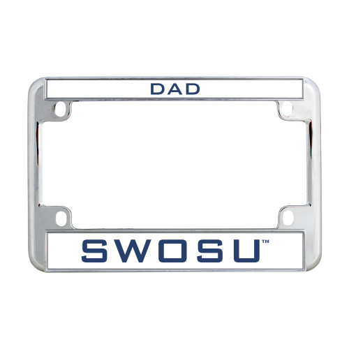  Metal Motorcycle License Plate Frame in Chrome - Dad