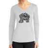 Thumbnail image for  Womens White Performance Long Sleeve V Neck Shirt