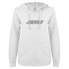 Thumbnail image for  ENZA Womens White V Notch Raw Edge Fleece Hoodie