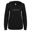 Thumbnail image for  ENZA Womens Black V Notch Raw Edge Fleece Hoodie
