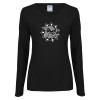 Thumbnail image for  Womens Black Long Sleeve V Neck Tee 