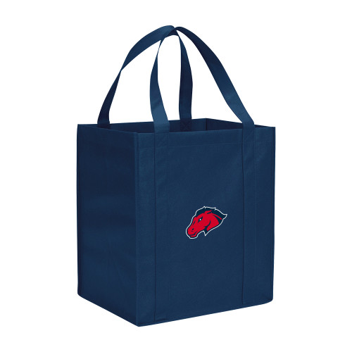  Non Woven Navy Grocery Tote - Mustang Head