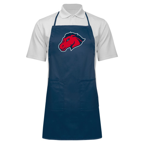  Full Length Navy Apron - Mustang Head