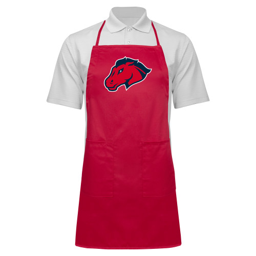  Full Length Red Apron - Mustang Head