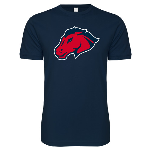 Next Level Navy SoftStyle T Shirt - Mustang Head