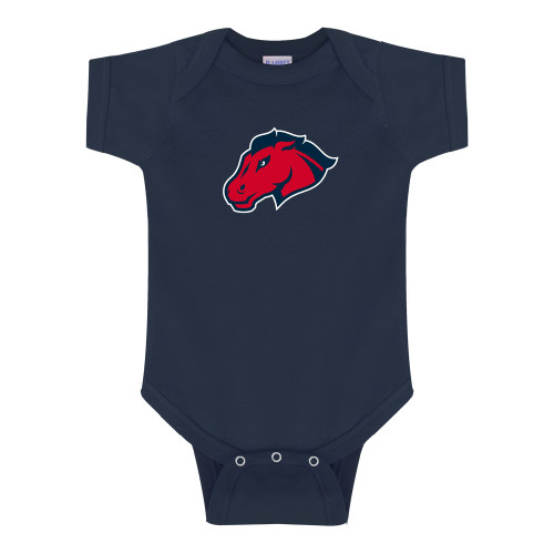  Navy Infant Onesie - Mustang Head