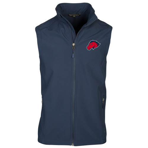  Navy Softshell Core Vest - Mustang Head