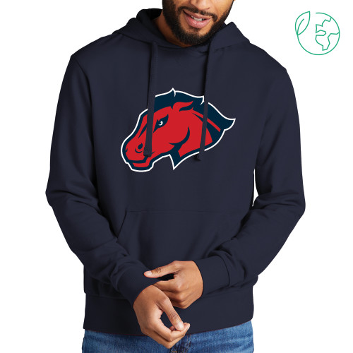  Allmade Navy Organic French Terry Pullover Hoodie - Mustang Head