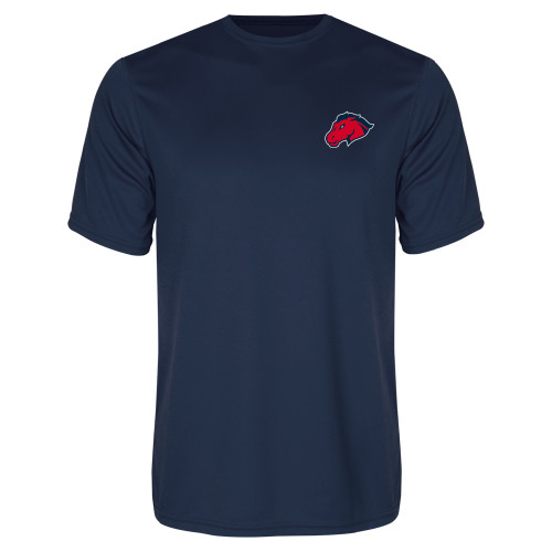  Navy Performance Tee - Mustang Head
