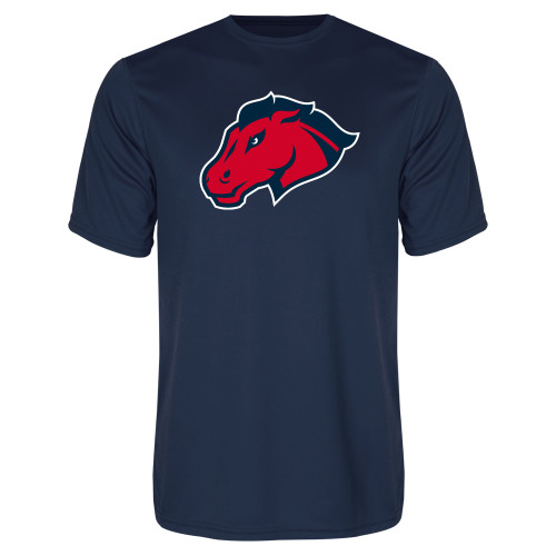 Navy Performance Tee - Mustang Head