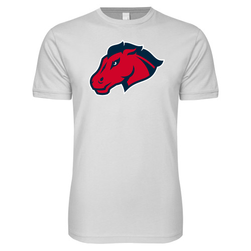  Next Level White SoftStyle T Shirt - Mustang Head