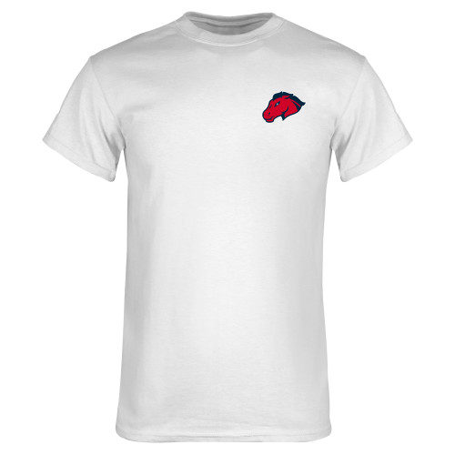  White T Shirt - Mustang Head