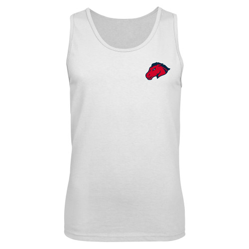  White Tank Top - Mustang Head