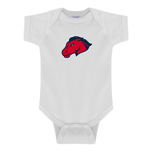  White Infant Onesie - Mustang Head