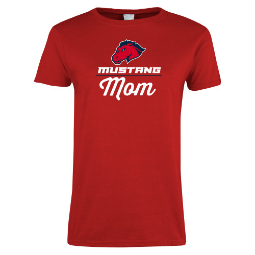  Womens Short Sleeve Red Tee - Mom