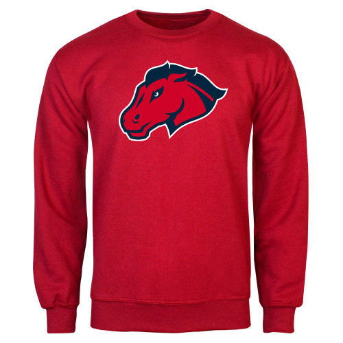  Red Fleece Crew - Mustang Head