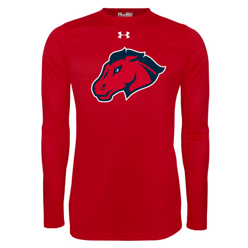  Under Armour Red Long Sleeve Tech Tee - Mustang Head