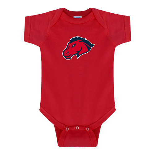  Red Infant Onesie - Mustang Head