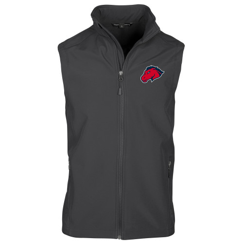  Charcoal Softshell Core Vest - Mustang Head