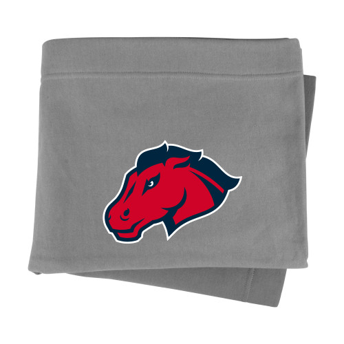  Grey Sweatshirt Blanket - Mustang Head