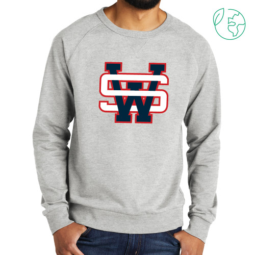  Allmade Light Grey Organic French Terry Crewneck Sweatshirt - Mustang Head