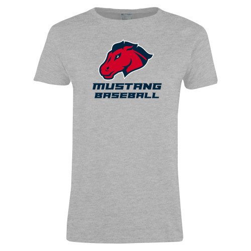  Womens Grey Short Sleeve Tee - Baseball