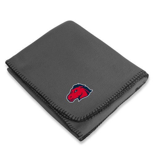  Grey Arctic Fleece Blanket - Mustang Head