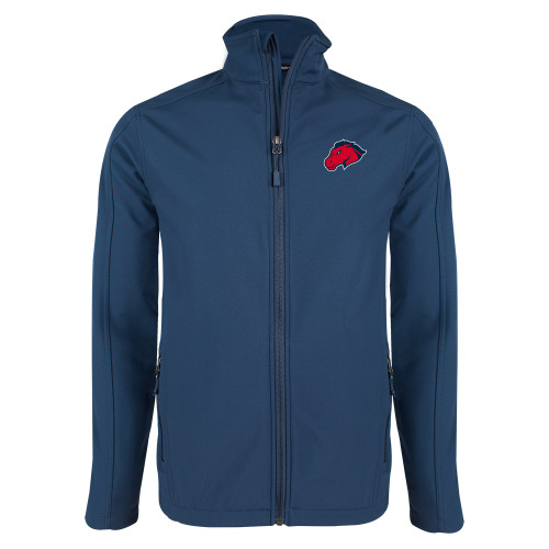 Navy Softshell Jacket - Mustang Head