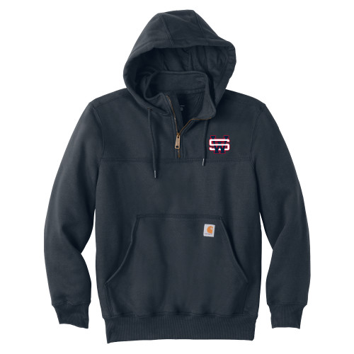  Carhartt Navy Rain Defender Paxton Hooded Zip Sweatshirt - SW