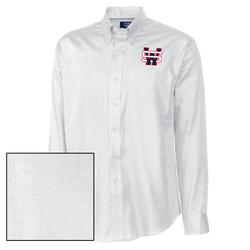  Cutter & Buck Nailshead Long Sleeve Button Down White - SW