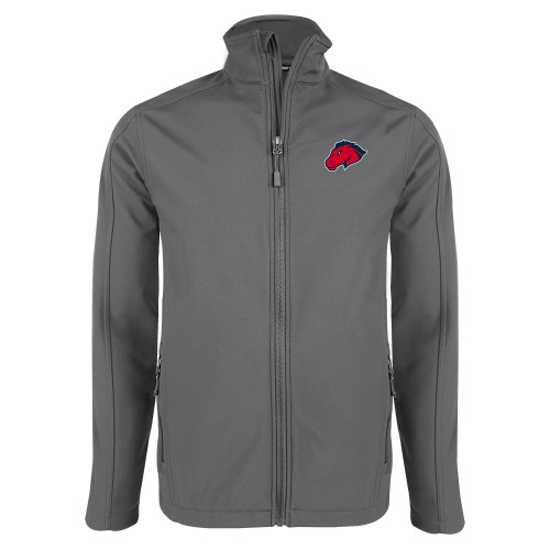  Charcoal Softshell Jacket - Mustang Head