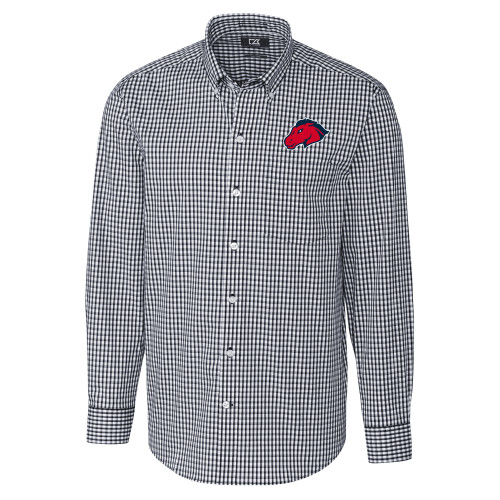  Cutter & Buck Charcoal Gingham Long Sleeve Button Down - Mustang Head