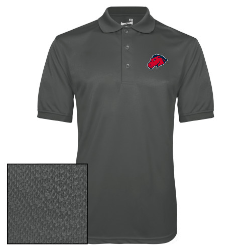  Charcoal Dry Mesh Polo - Mustang Head
