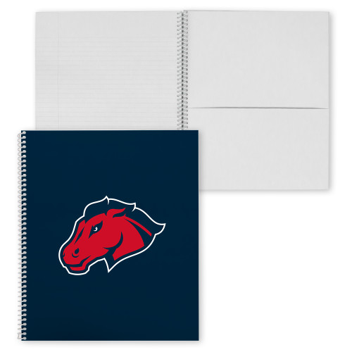  College Spiral Notebook w/Clear Coil - Mustang Head